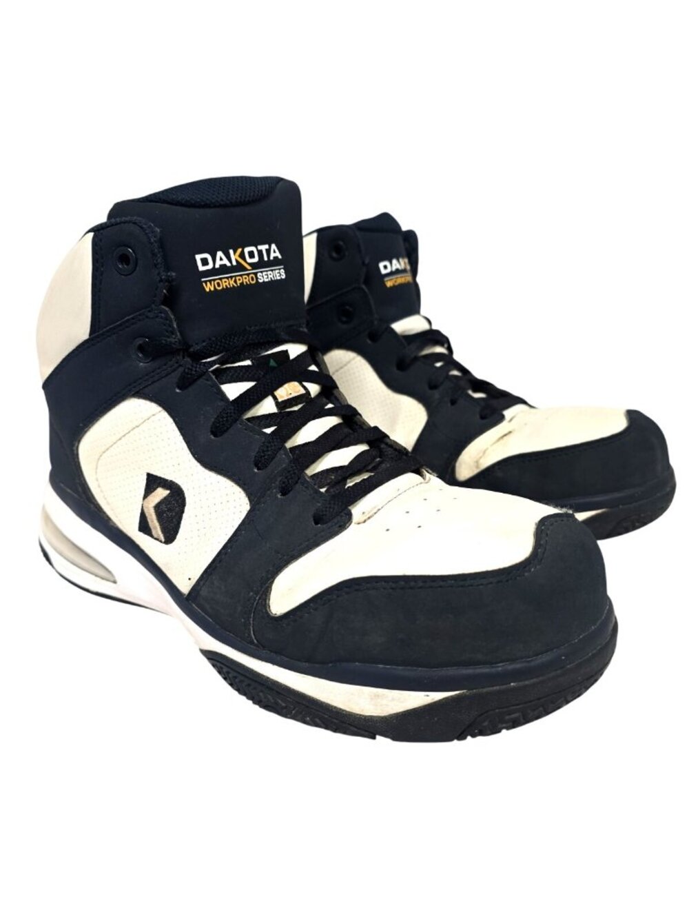 Dakota Men's 4001 6" Aluminum Toe Mid Cut Air Bag Safety Boot White Blue 10M